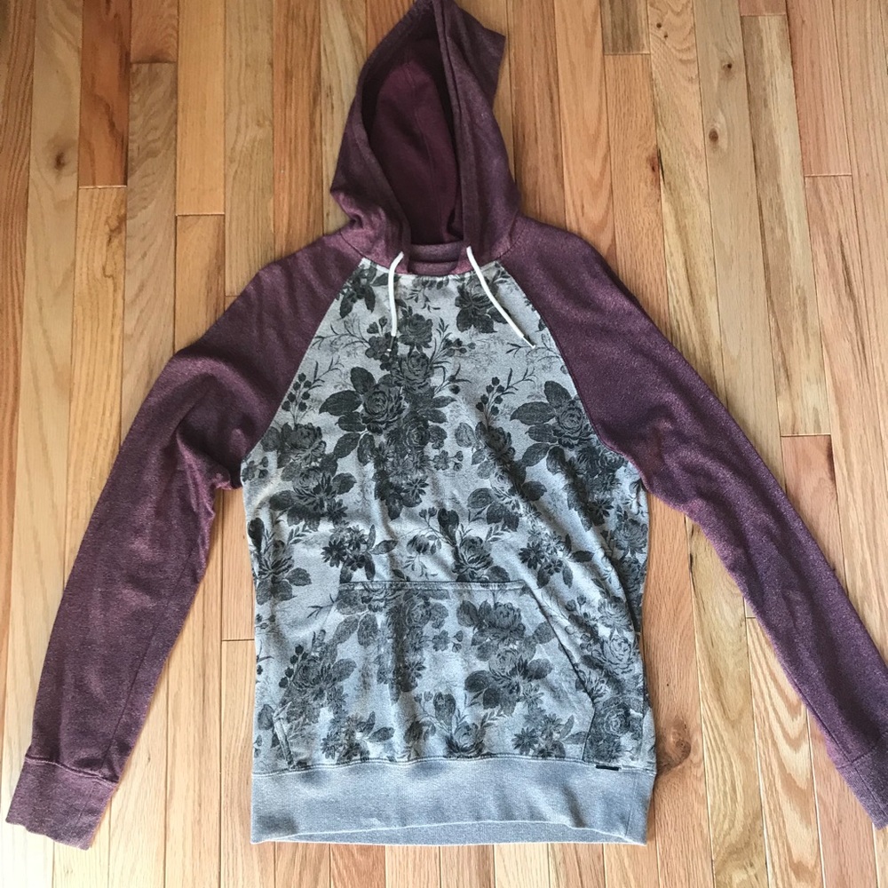 Men’s On The Byas burgundy flower hoodie